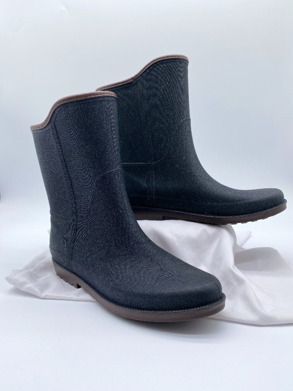 Aerosoles x Martha Stewart Denim Look Waterproof Rain Boots Gray Black Size 11